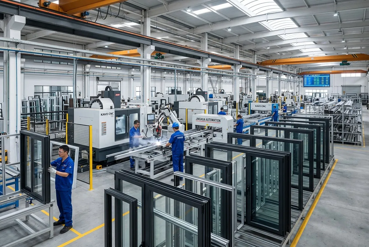 High-end luxury aluminum window factory production line in Foshan China
