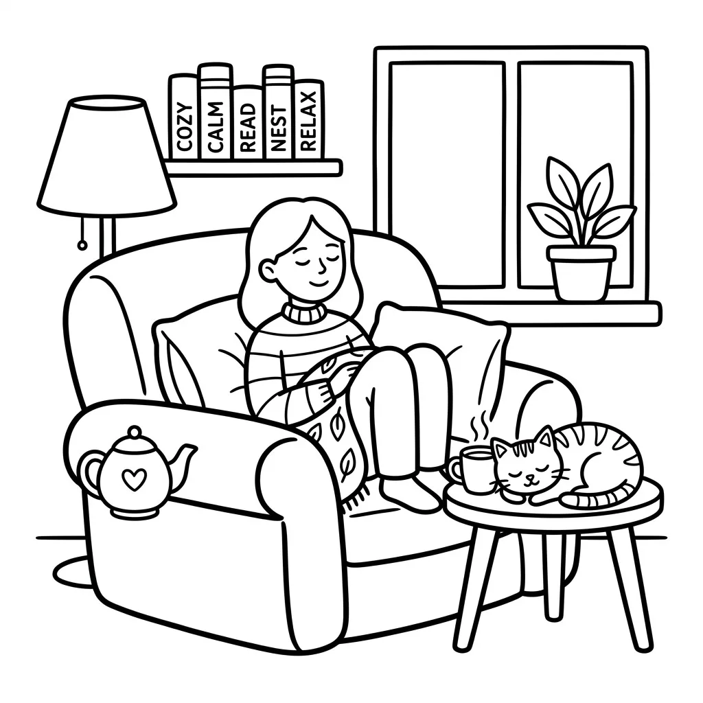 Bold & Easy Reading Nook Illustration