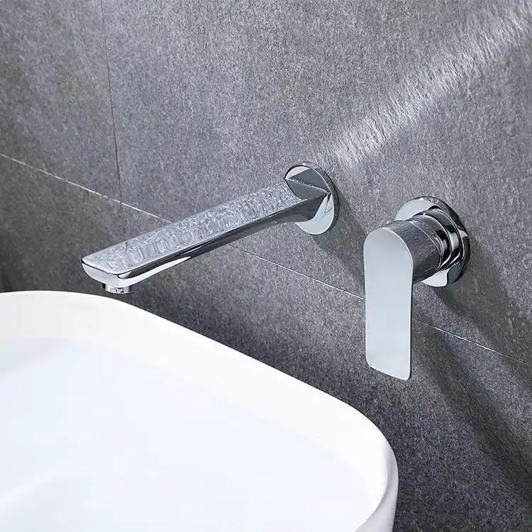Single Lever Wall Basin Mixer Model 94 02419 Installed Perspective single-lever-wall-basin-mixer-perspective