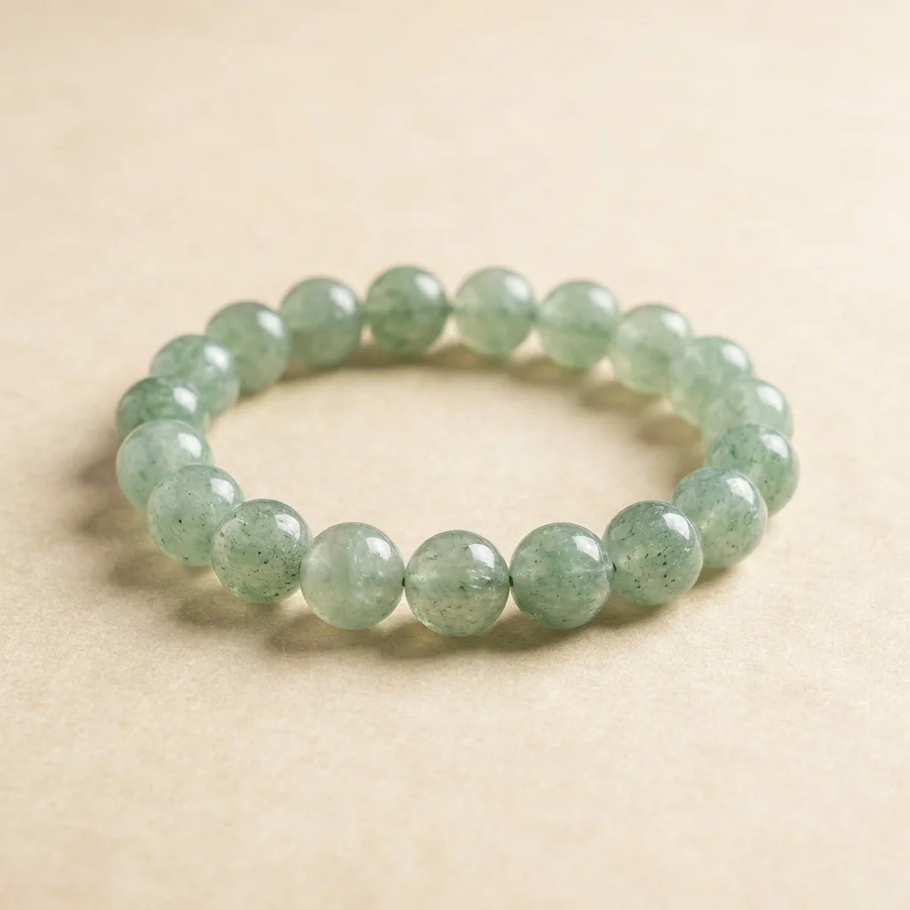 Green Strawberry Quartz Renewal Intention Bracelet