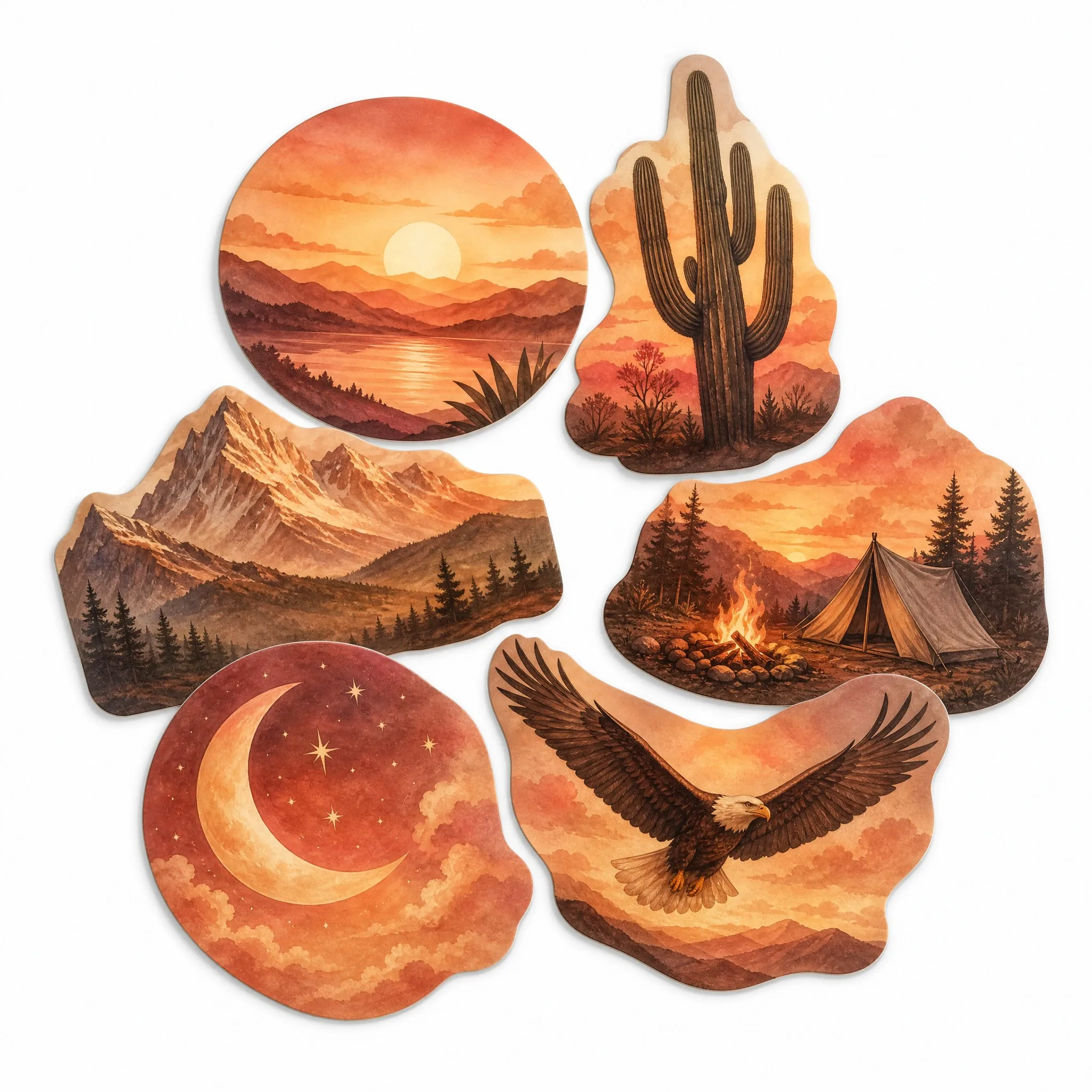 Custom Car Stickers - retro desert vehicle decals