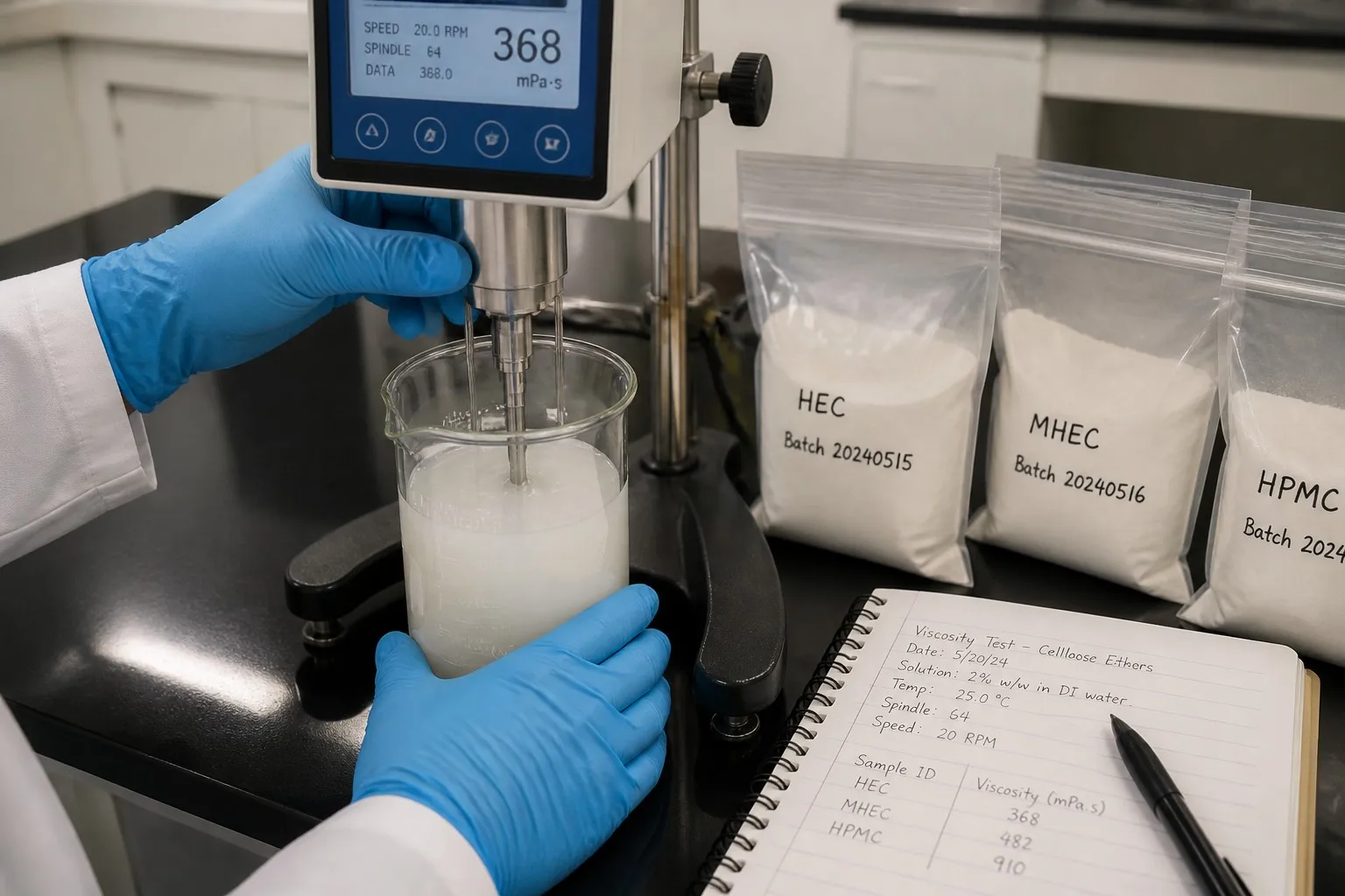 HPMC in construction grade selection and viscosity testing