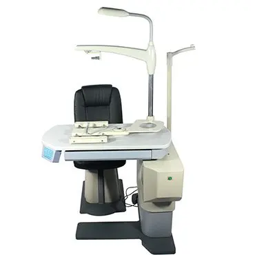The Hongdee Jack Pro with 490x510mm tabletop — engineered to keep slit lamp controls, 20D lenses, and patient charts within the optimal clinical ergonomic zone.