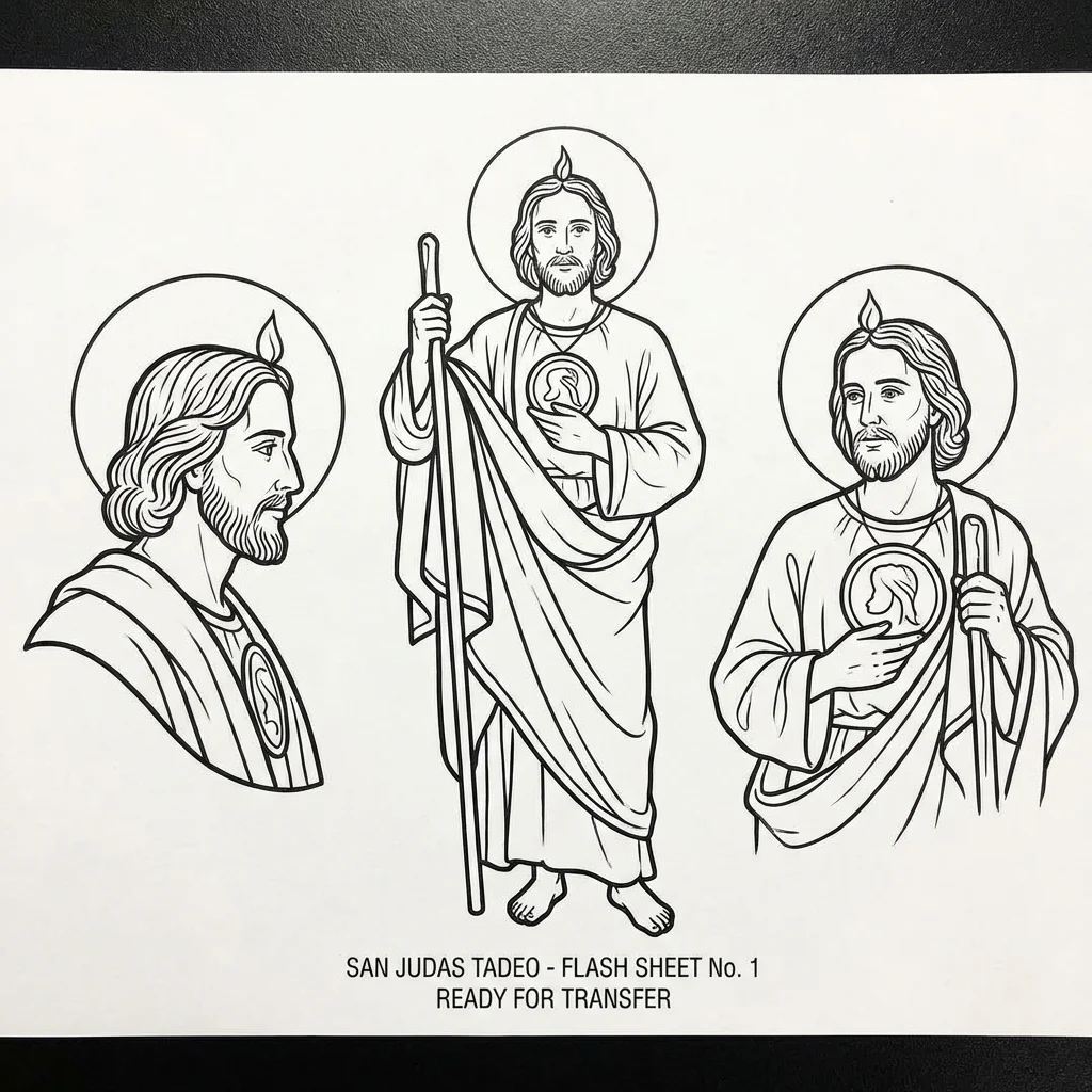 san-judas-tadeo-medallion-tattoo-detail