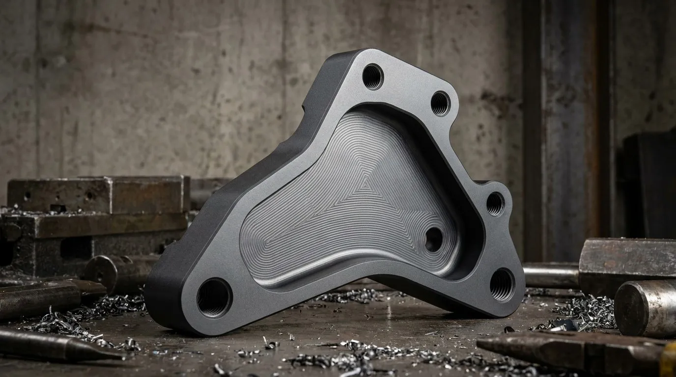 Alloyer CNC machined 7075-T6 aluminum structural bracket for construction robot arm with hardcoat finish
