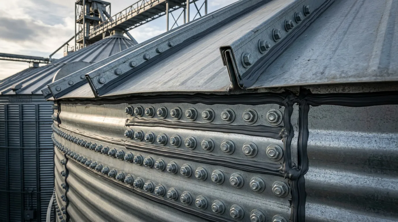 Precision Roof-to-Wall Connection of a Steel Grain Silo Produced by CNC Machinery
