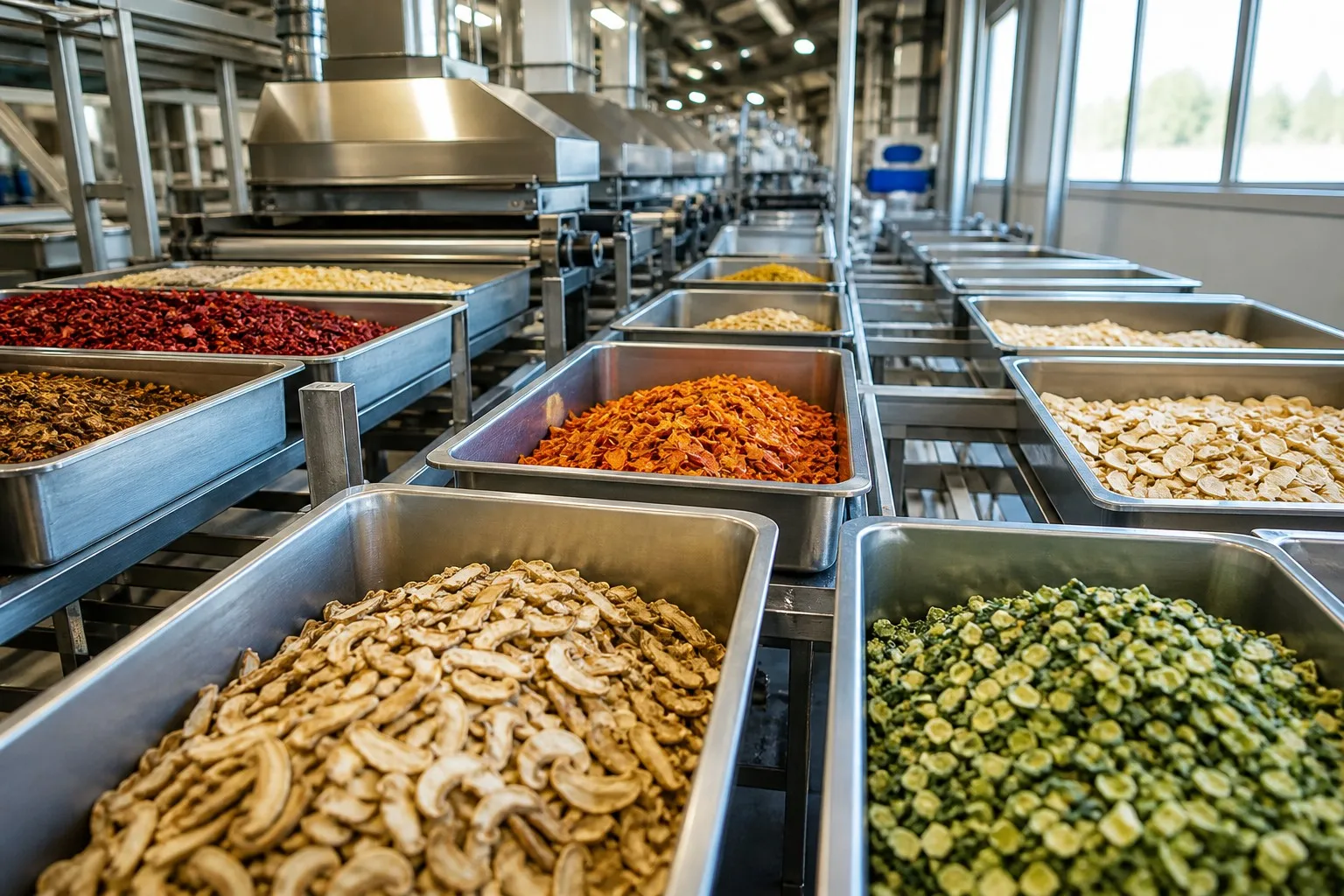 Dried vegetables and goods sorting line