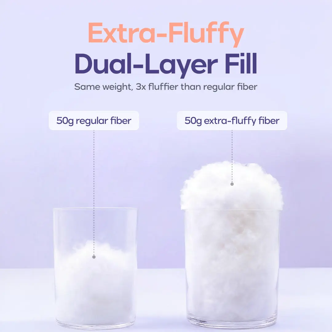 Fill Comparison 50g Regular vs Extra-Fluffy