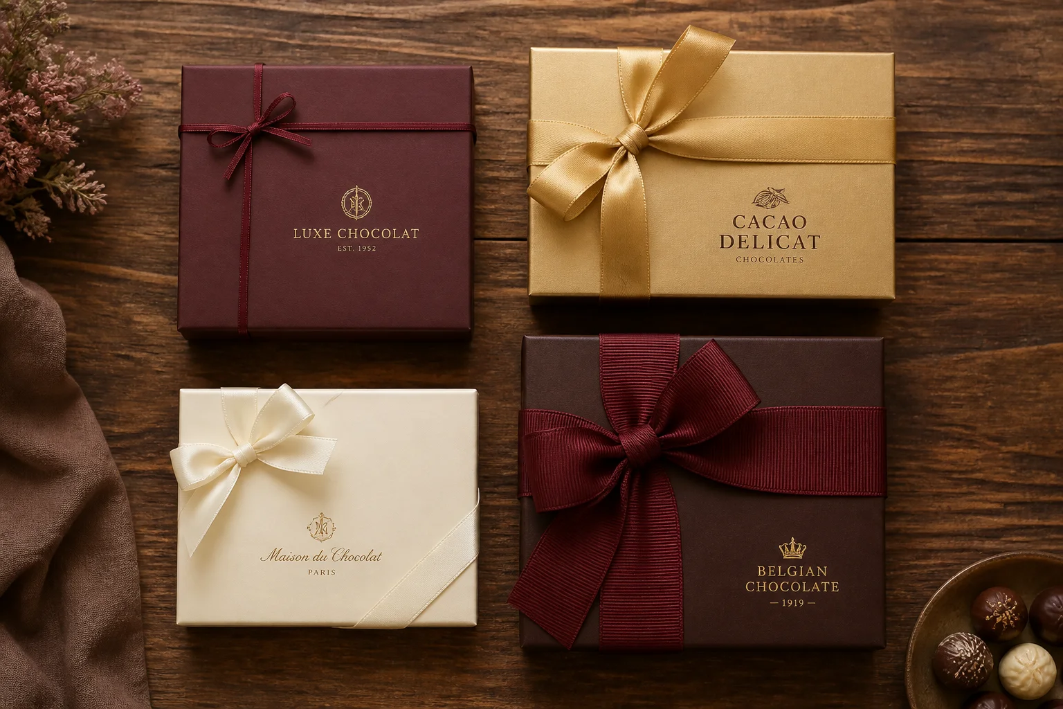 satin ribbon for chocolate boxes