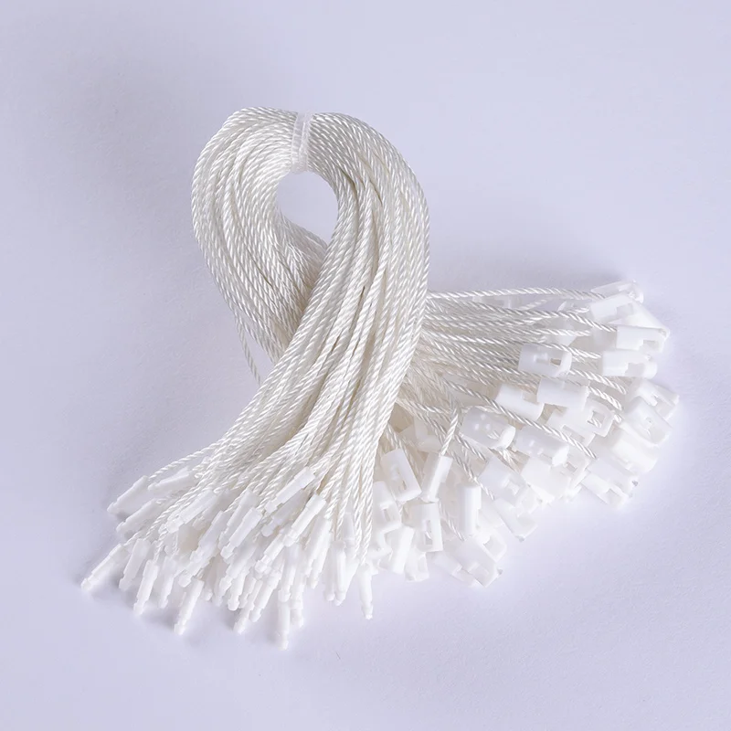OEM/ODM 1mm 2mm Brand Seal String Label Hanging Clothes Label String Buckle Locking Strap Clothing Accessories