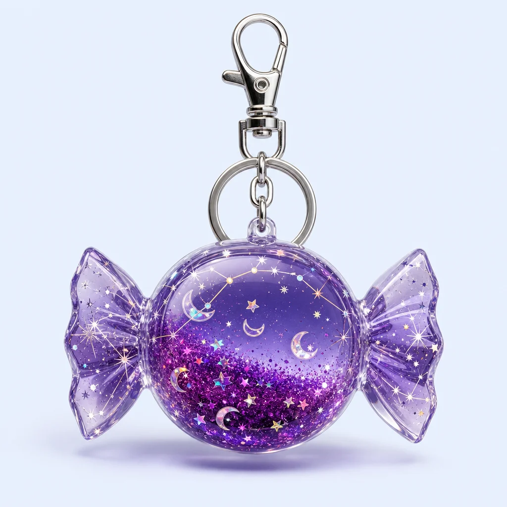 Citrus Lemon Soda Quicksand Candy Keychain