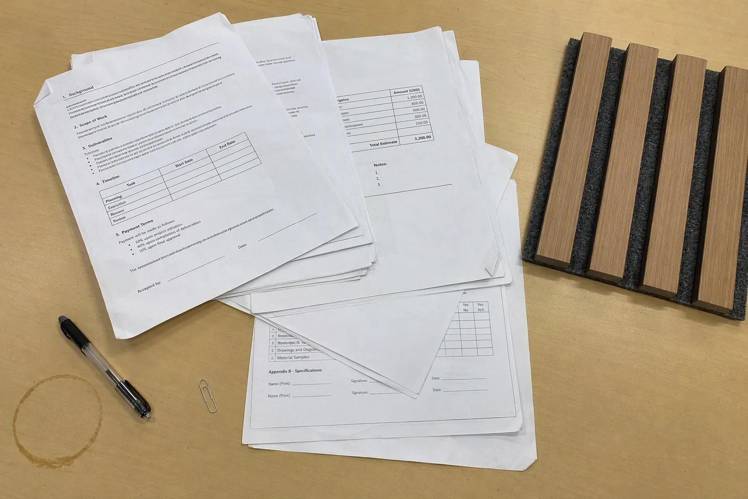 acoustic panel certifications including CE SGS FSC and ASTM documents