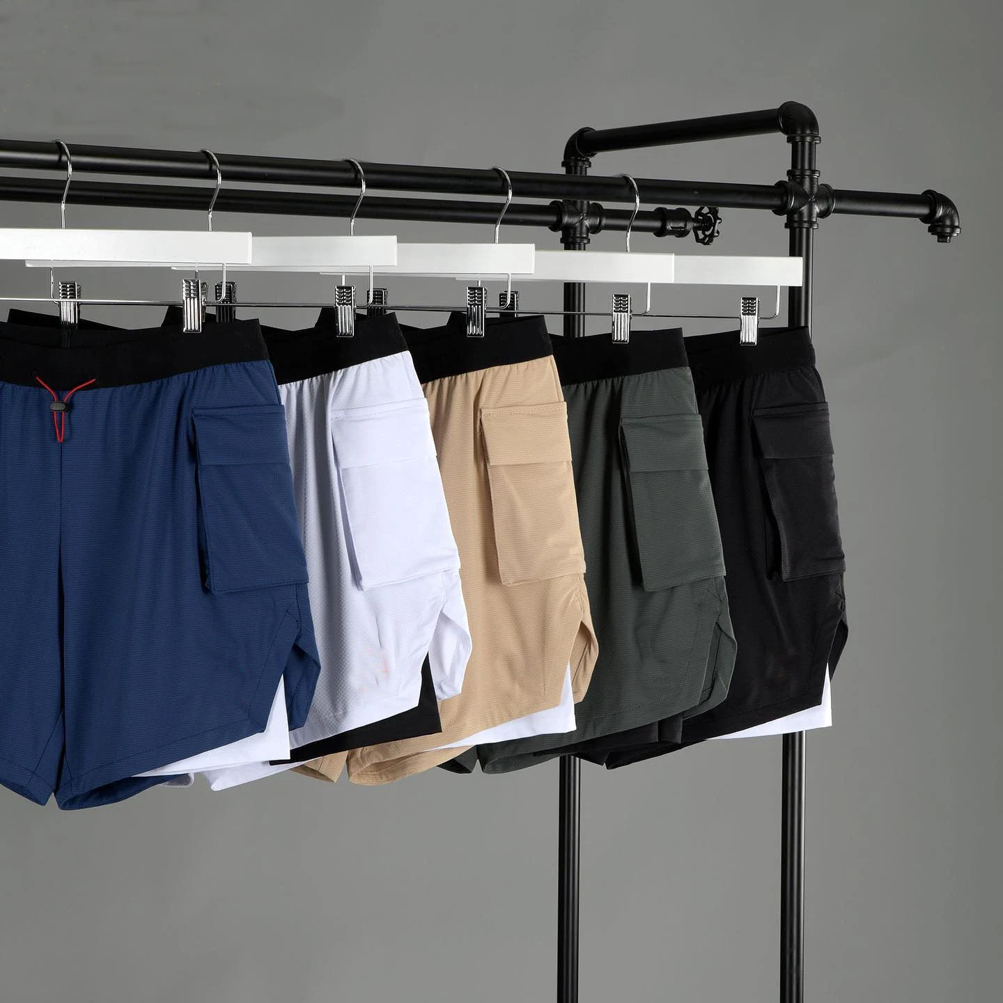 Training Running Blank 2 in 1 Double Layer  Shorts Custom Men's Fitness Shorts