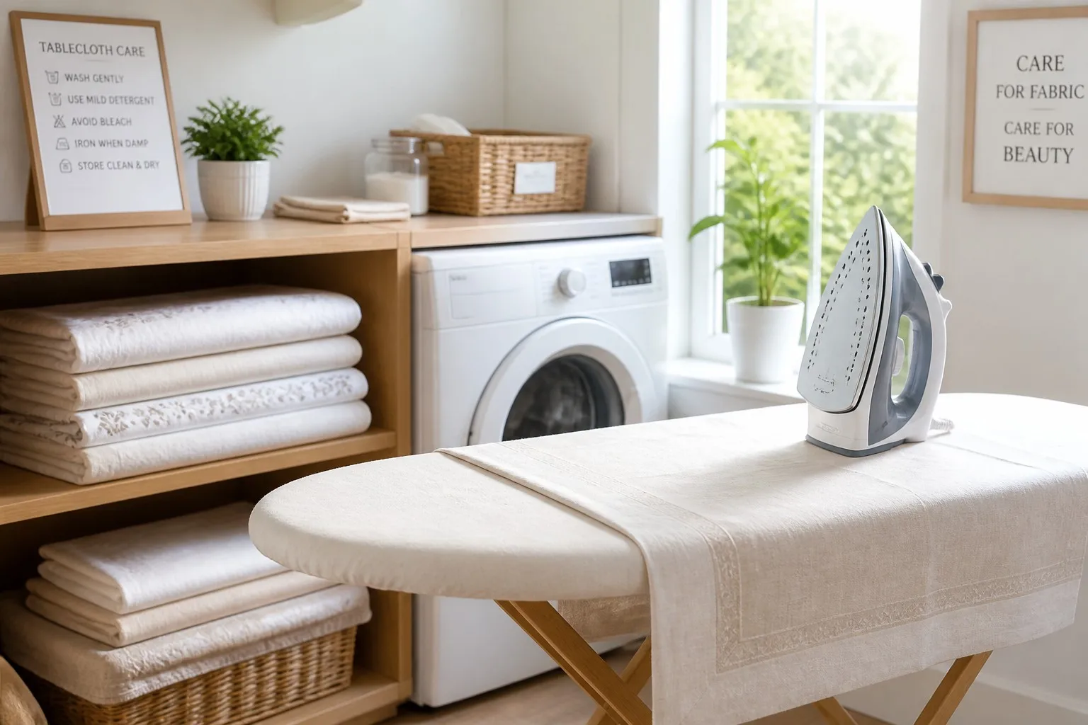 Proper tablecloth care washing ironing and storage tips