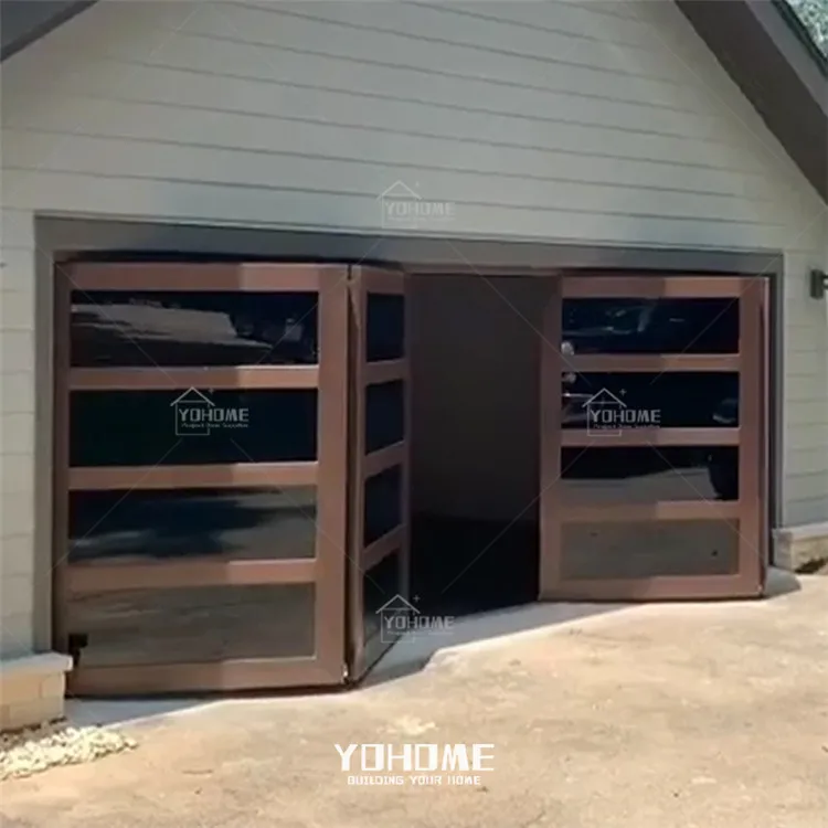 

China top manufacturer automatic bifold aluminum glass garage doors sectional wooden garage door intelligent garage door