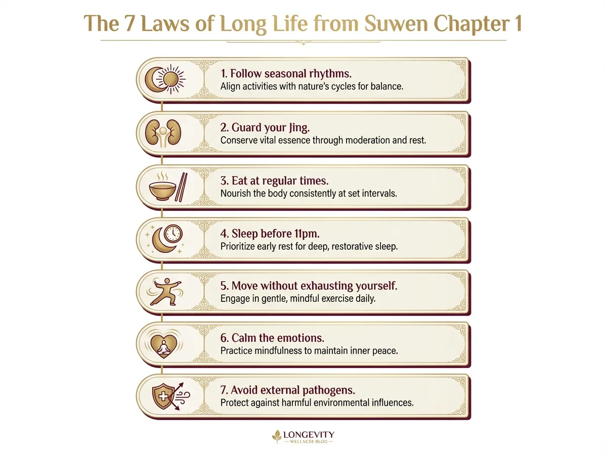 7 Laws of Long Life from Suwen Chapter 1