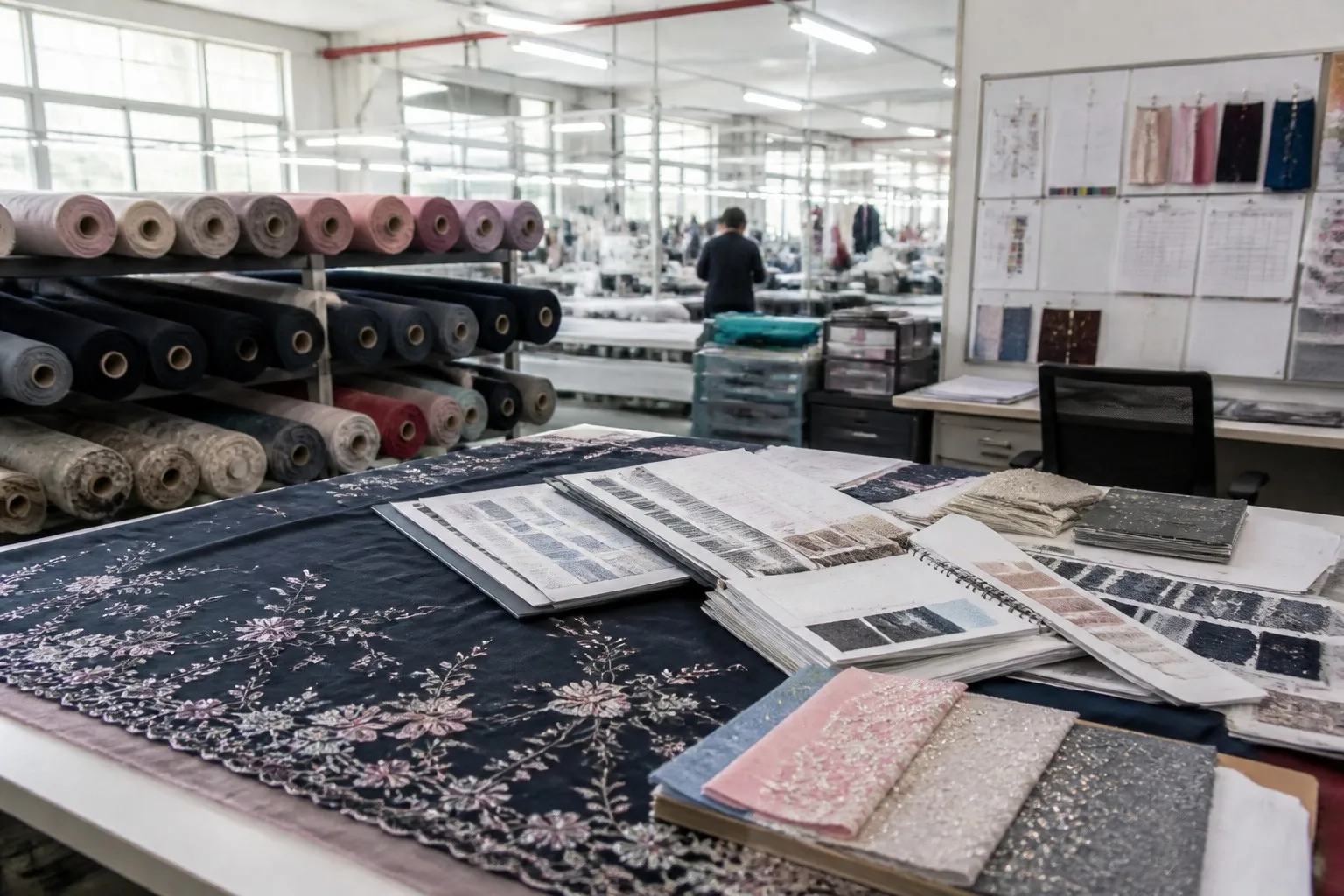 Textile factory small batch sampling and production planning area