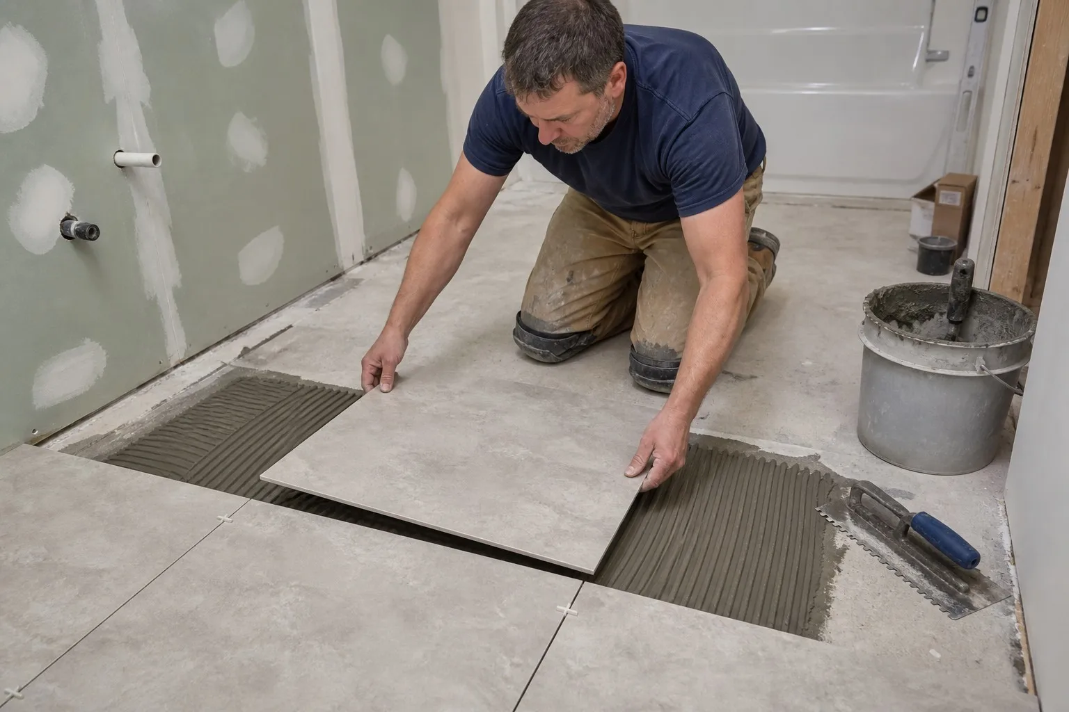 HPMC in construction for tile adhesive consistency