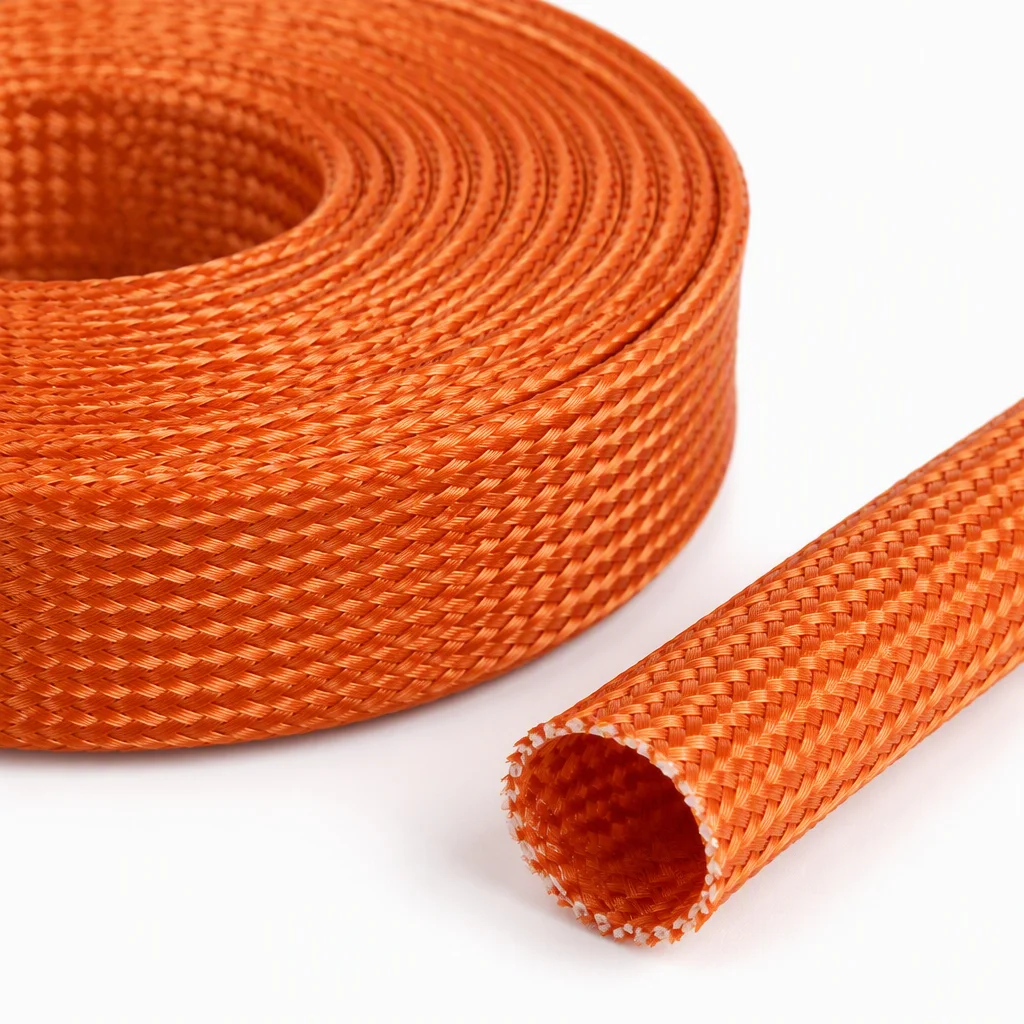 fiberglass braided sleeving for battery pack HV harness protection