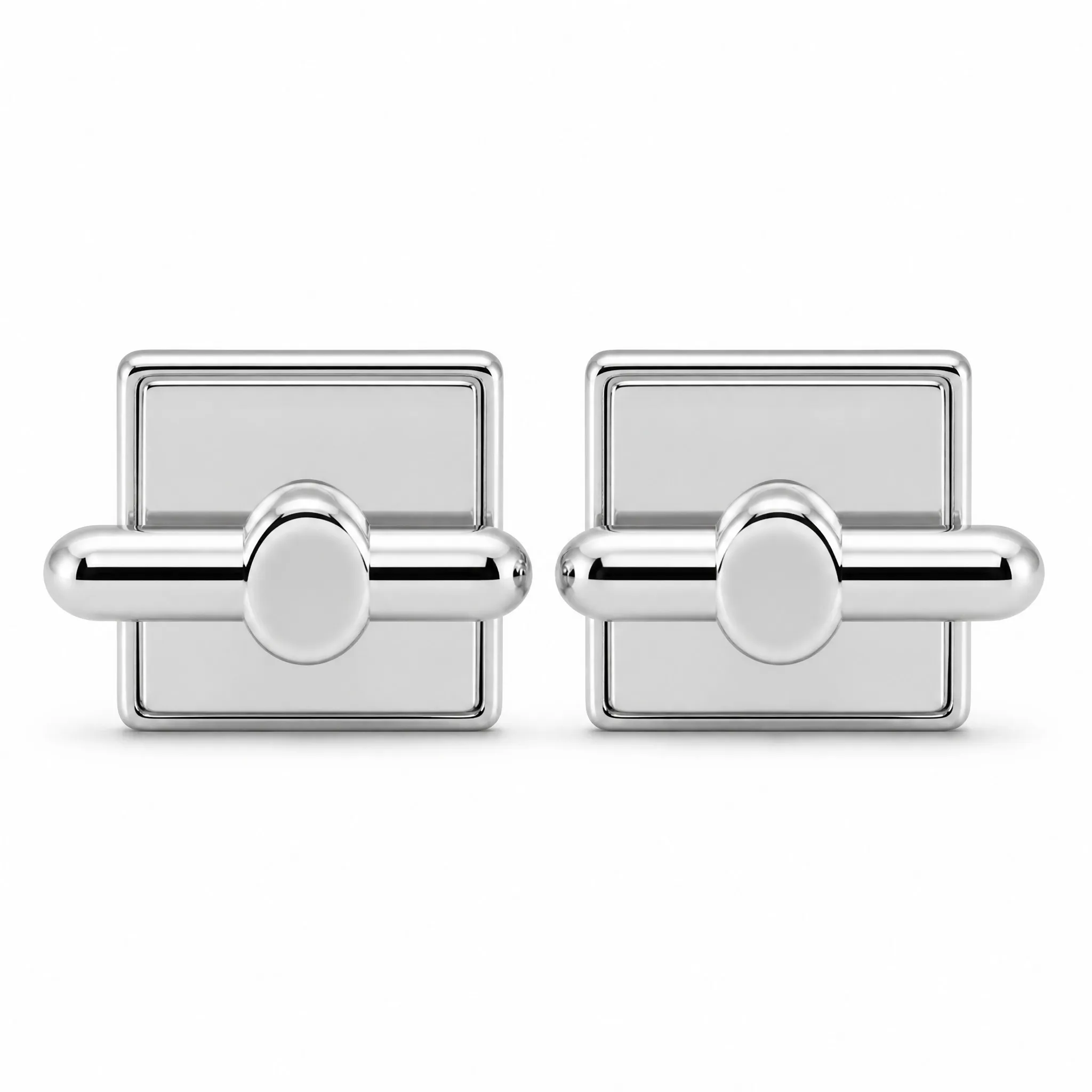 Magnetic back plates of silver cufflinks