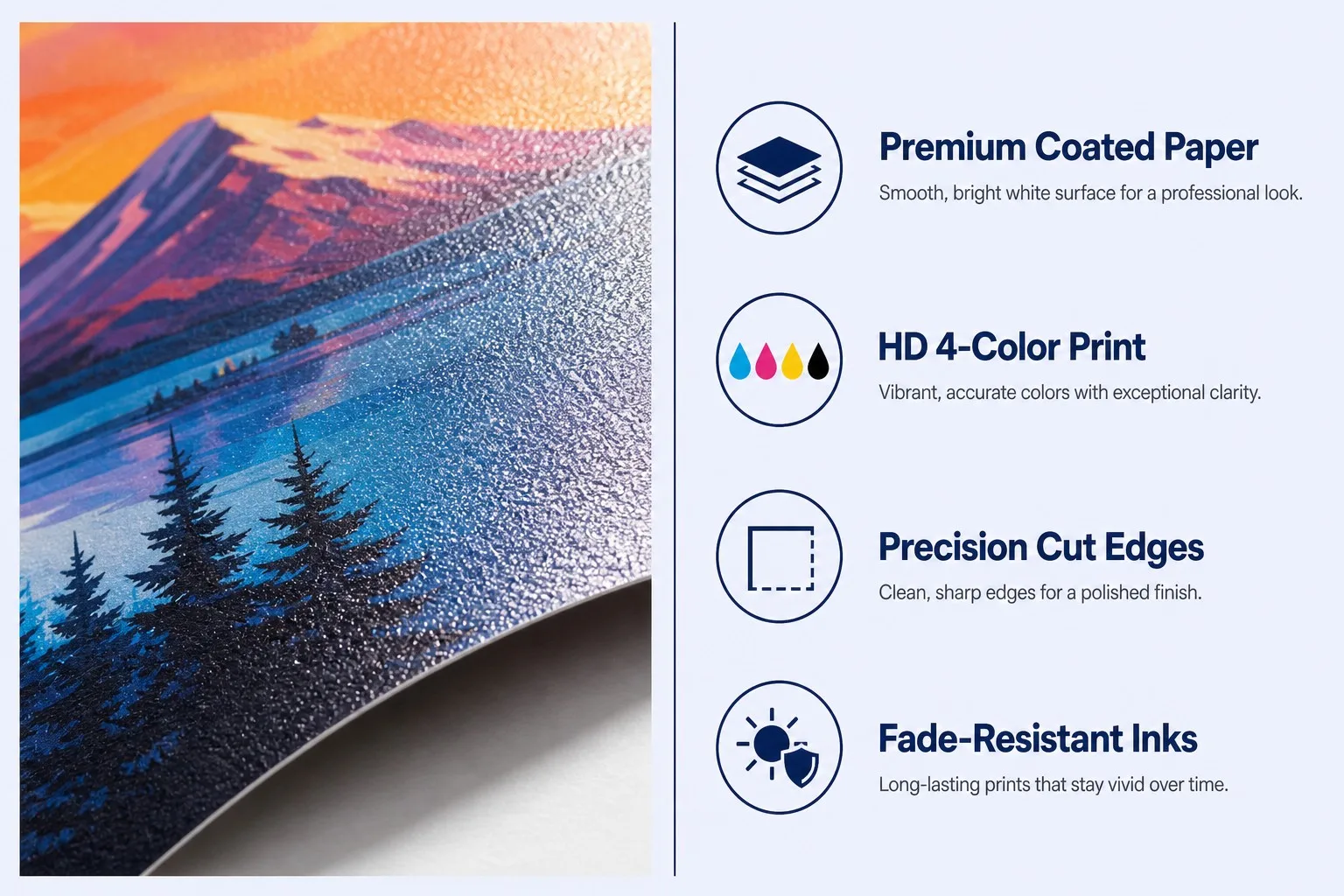 Material specifications infographic — widescreen