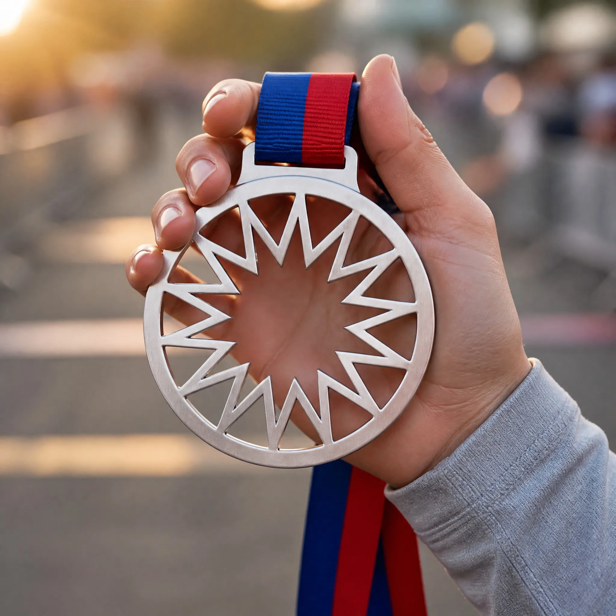 Lightweight medal in hand