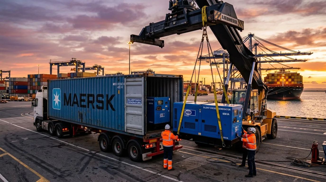 Generator Shipping Container Loading