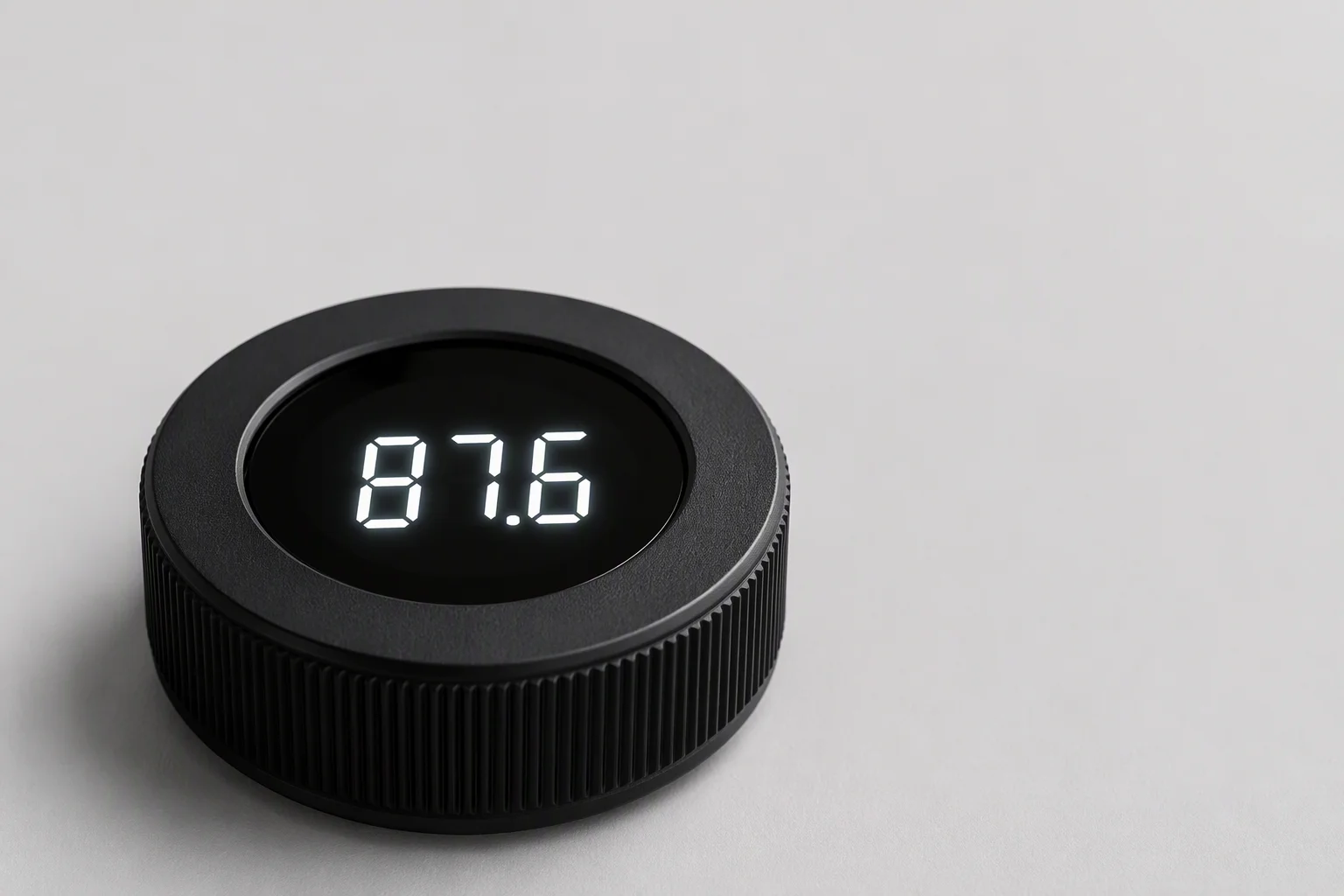 Round rotary encoder knob with circular LCD