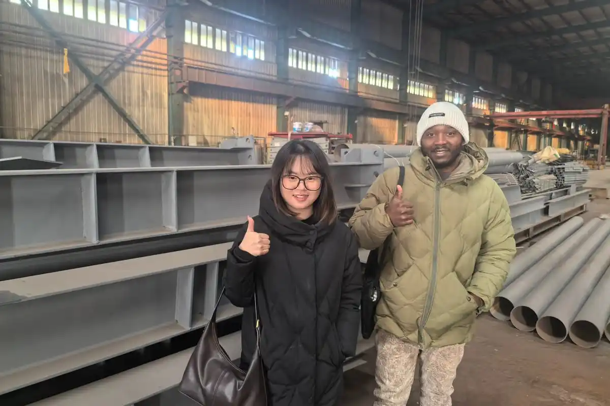 International customer visit at Zishenlong steel structure manufacturing facility 4
