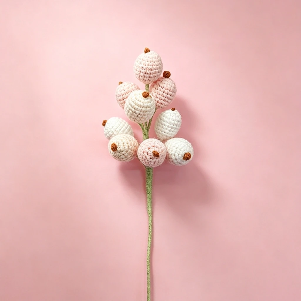 Crochet berry flower spray
