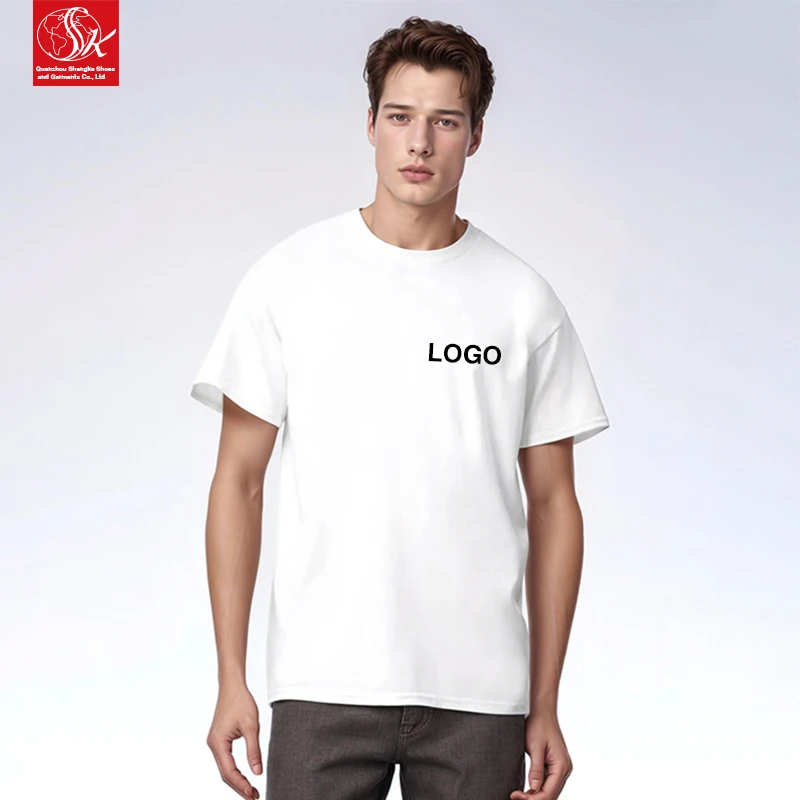 100% Cotton Slim Fit Clothing T-Shirt for Man 180 Grams Dyed with Versatile DTG Print Sporting Logo Design Heat Transfer Tshirt