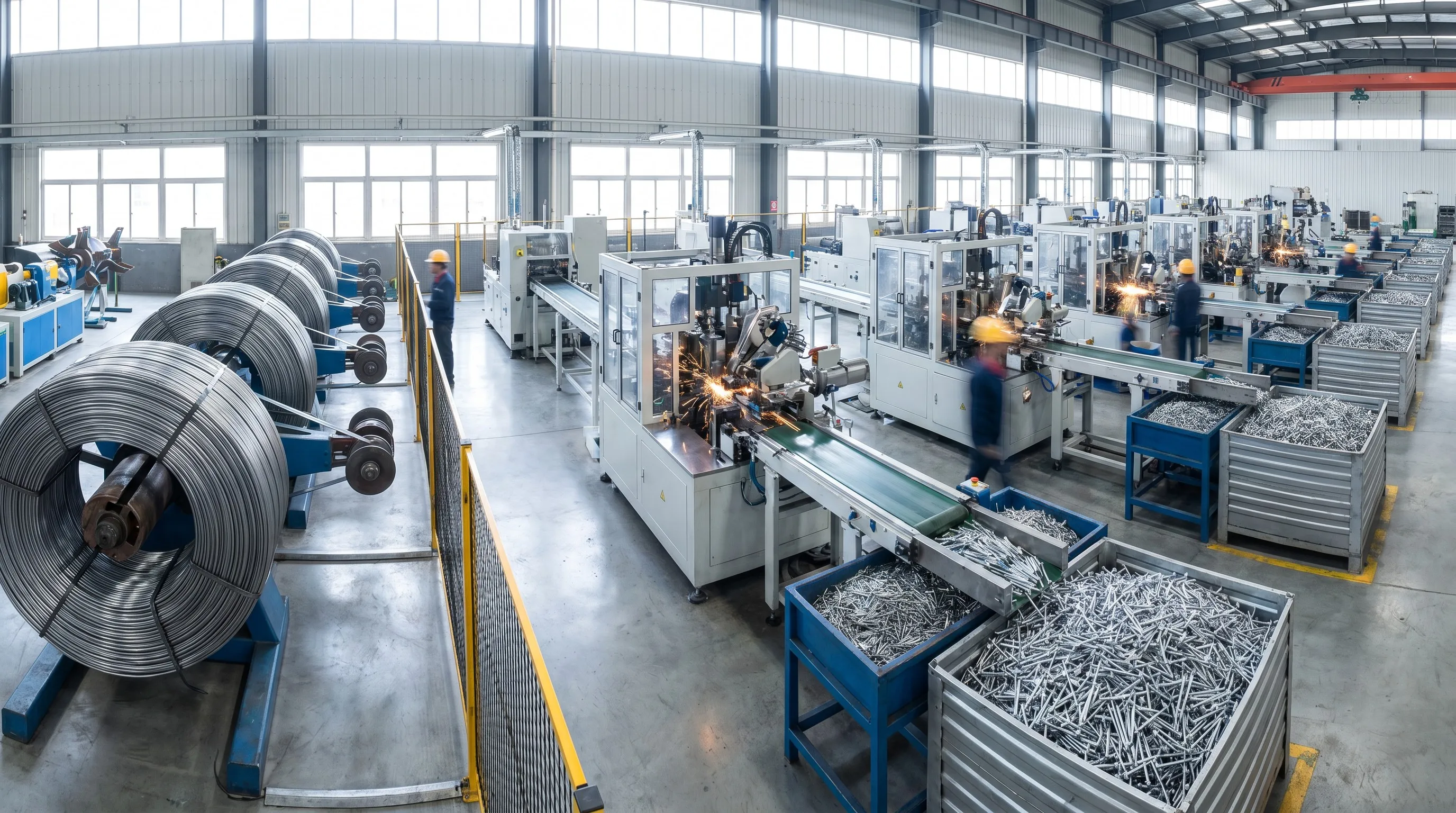 Línea de producción automática de máquinas para hacer clavos