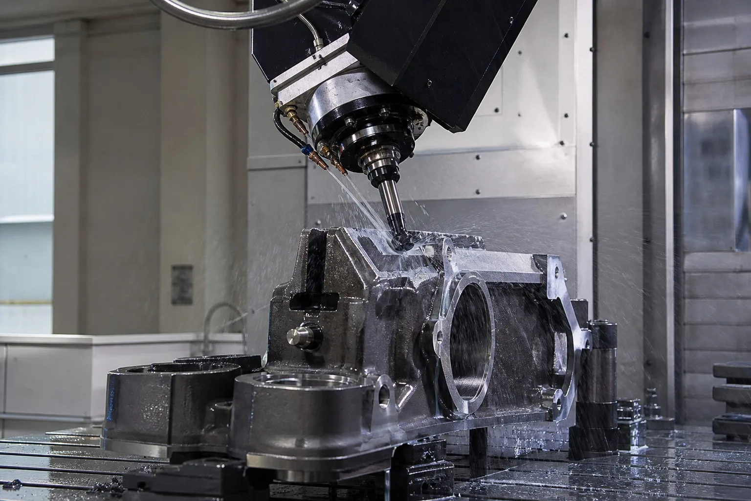 5-axis CNC machining of a steel casting