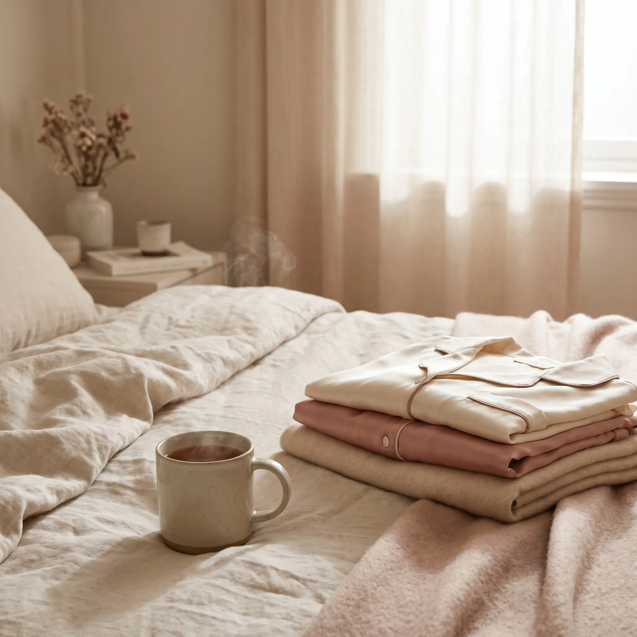 Silk sleepwear for slow mornings