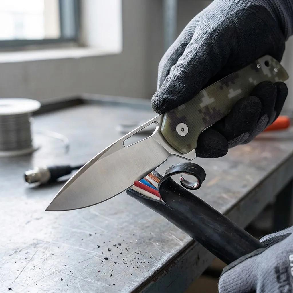 Industrial Knife in Use
