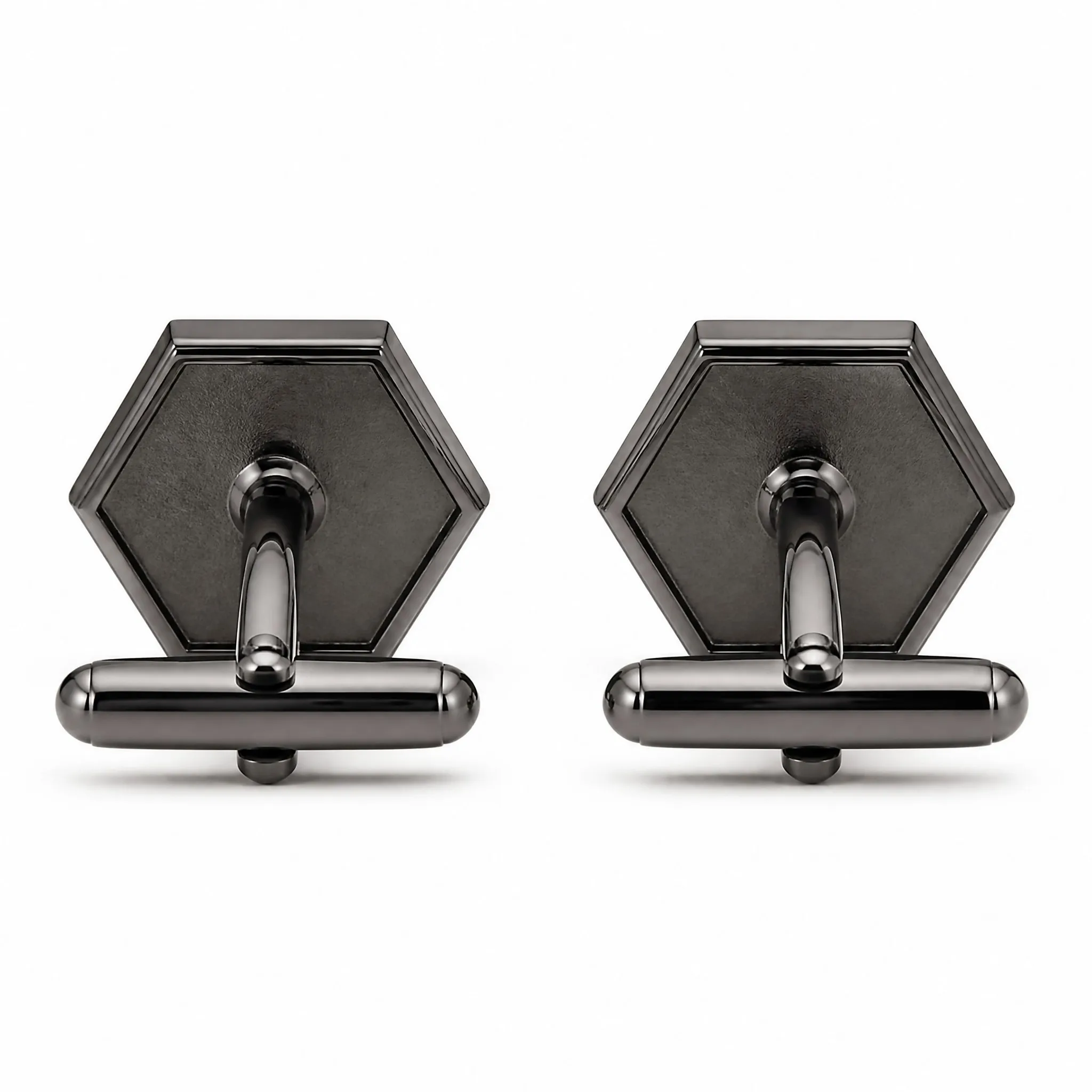 Whale back closure mechanism gunmetal cufflinks