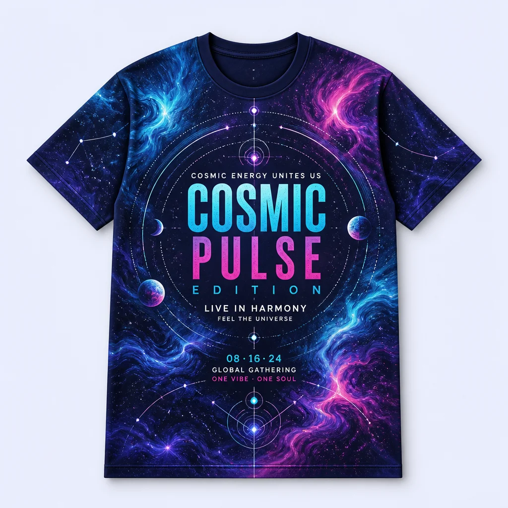 Cosmic Pulse Deep Navy T-Shirt
