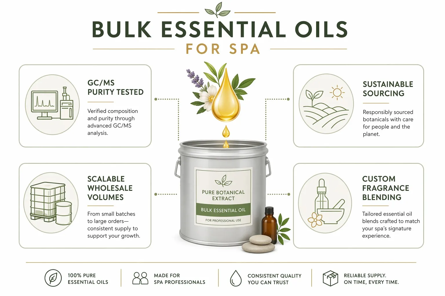 B2B infographic for bulk essential oils sourcing