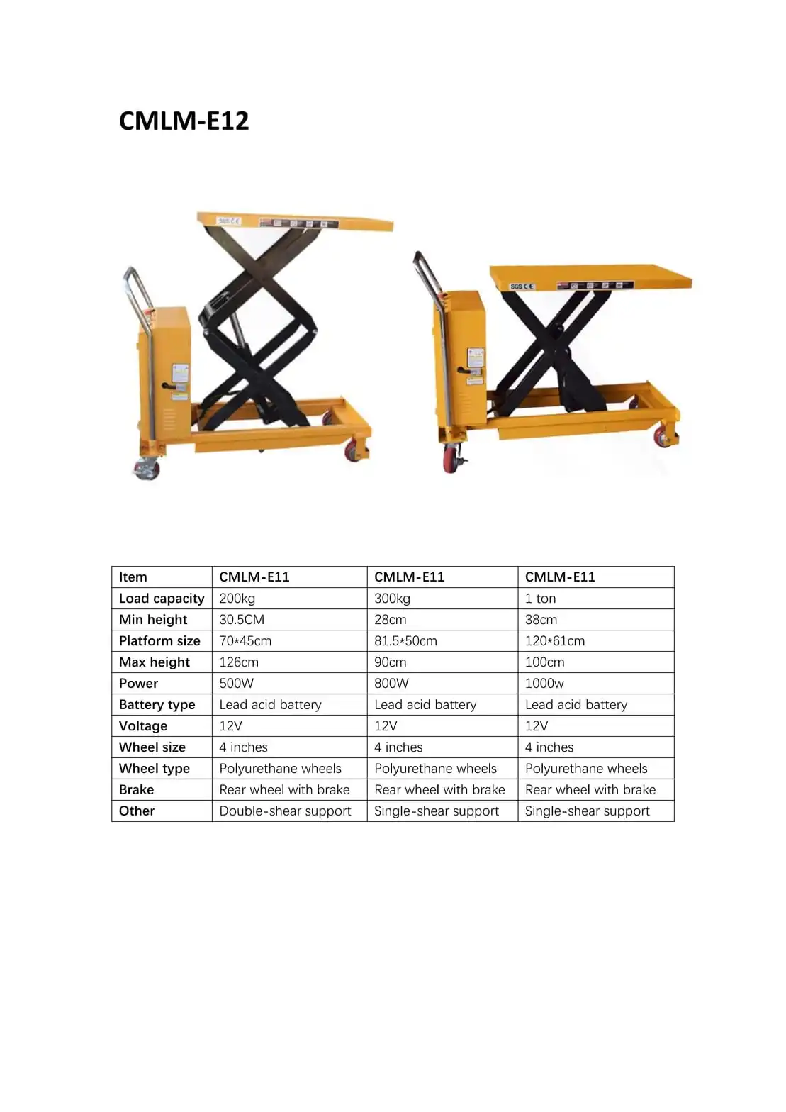 CMLM-E12 Electric Table Lift 200kg鈥? Ton