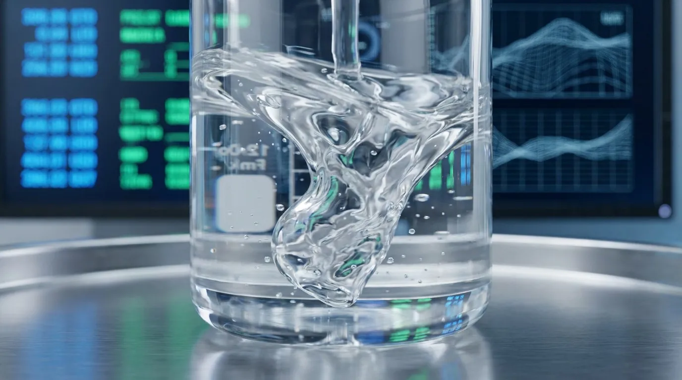 Macro photography of molecular fluid dynamics and light refraction in clear fragrance carriers