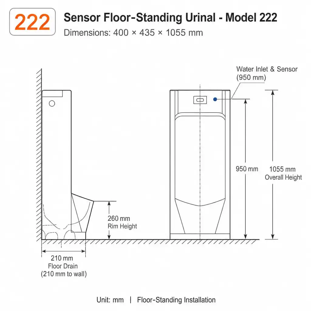 freestanding-urinal-222-dimension-specs