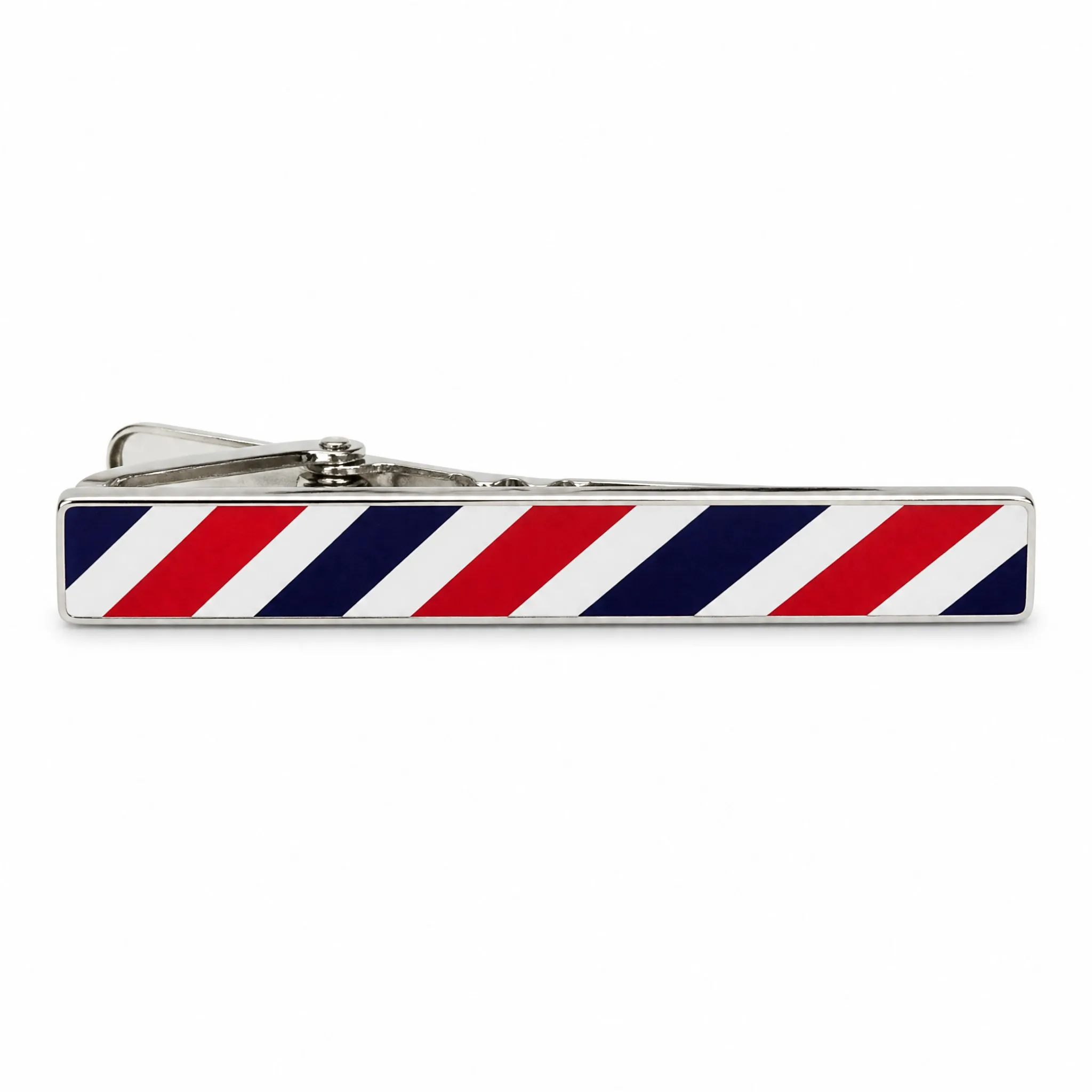 Silk screen printed tie clip front view on white background