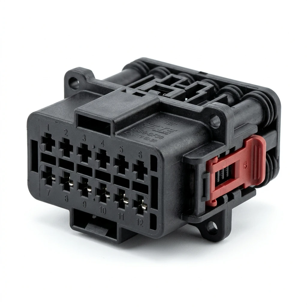 12-Way Sealed ECU Header Connector Housing for Automotive Wire-to-Board Application