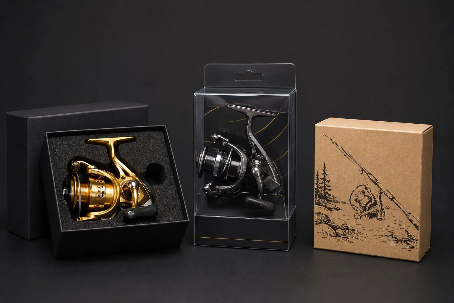 Fishing reel packaging — gift box, window box, kraft box