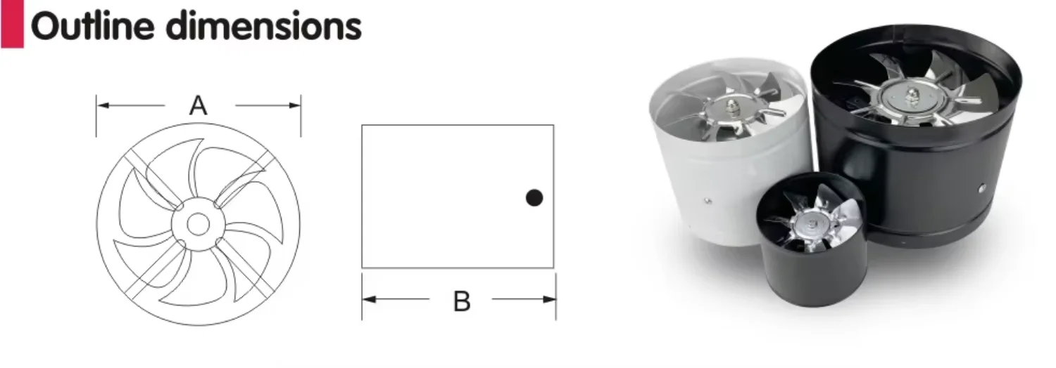 Inline Duct Exhaust Fan, Wall, Stainless, Steel, 4-12 - detail 8