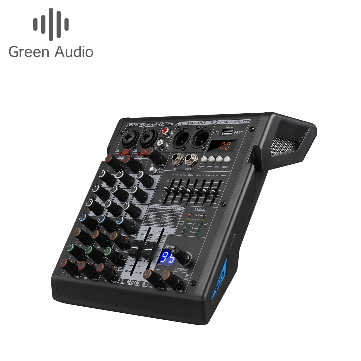 

GAX-TDS4 4 Channels Sound Audio Mixer 99 Effects 7 Band EQ USB PC Play Record Blueteeth Dj Mixing Console Table for Party