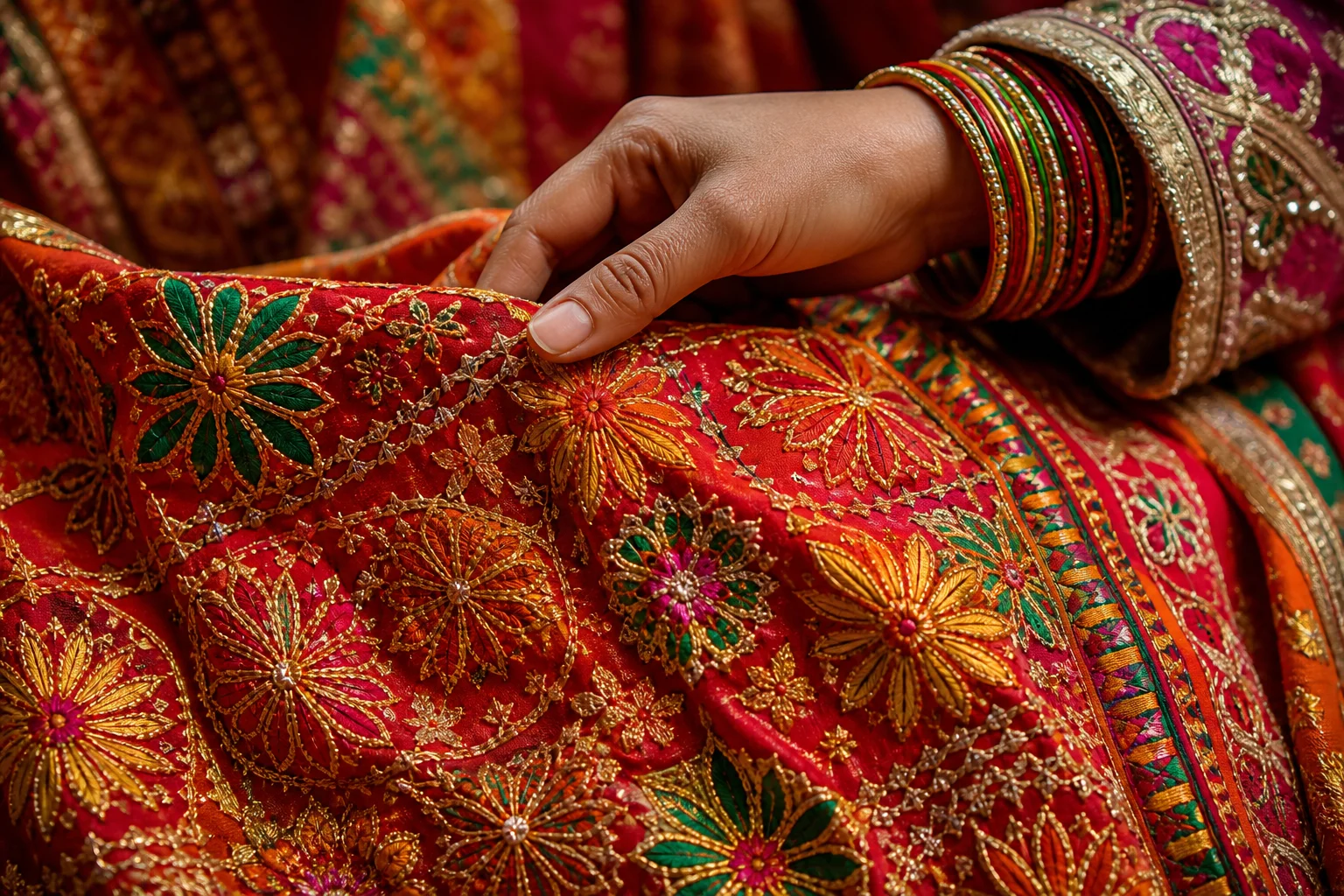 Phulkari Embroidery Close-up