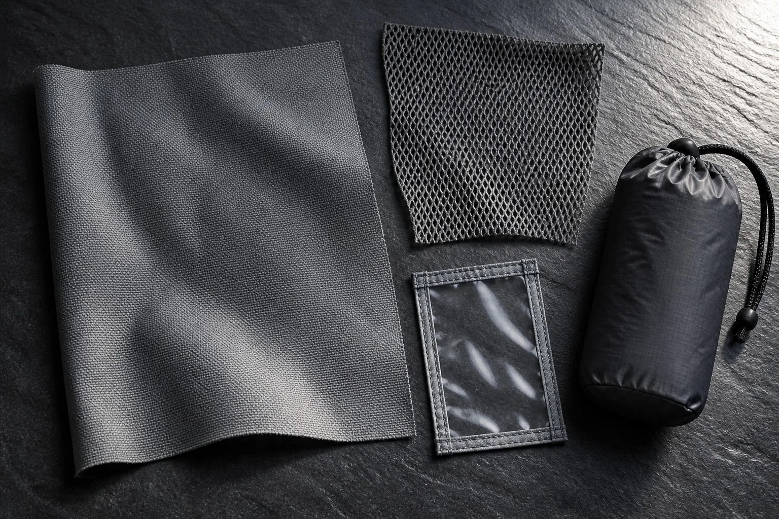 210D polyester fabric swatch - lightweight plain weave