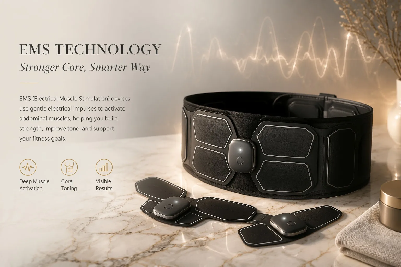 EMS ab stimulator belt for muscle toning