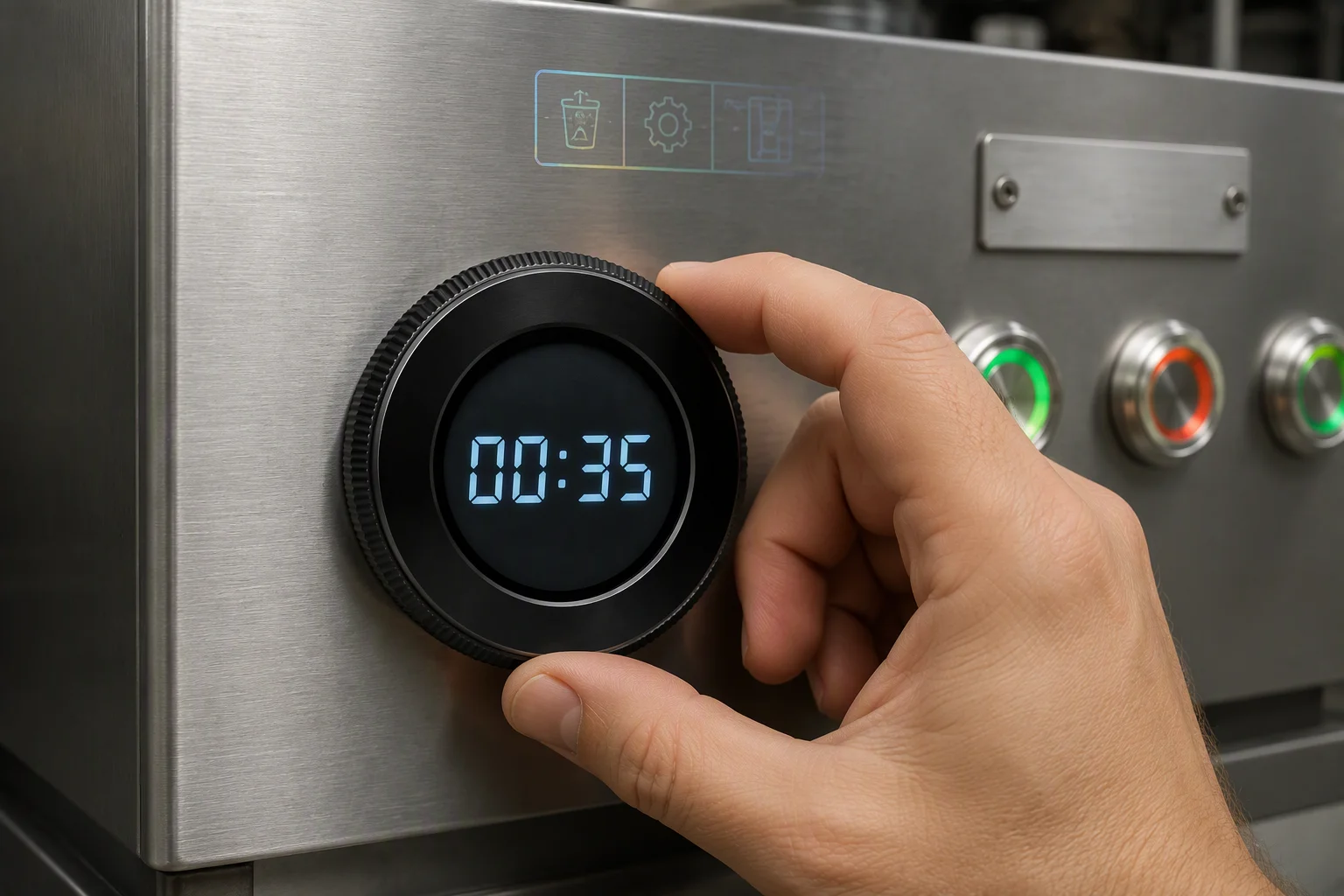 LCD knob control in use
